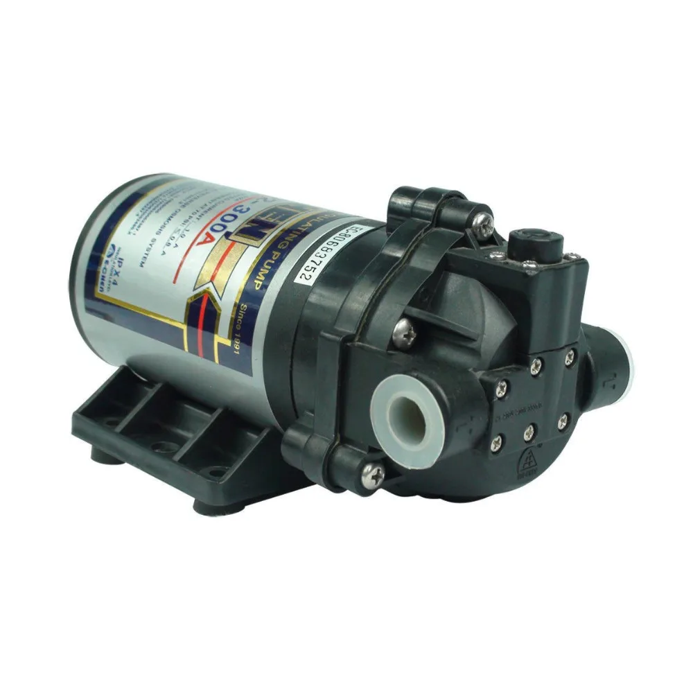 

E-Chen EC-204-300A 300GPD RO pump DC 24V water purifier diaphragm booster pump flow ≥ 2L/Min at 70SPI inlet pressure 30psI