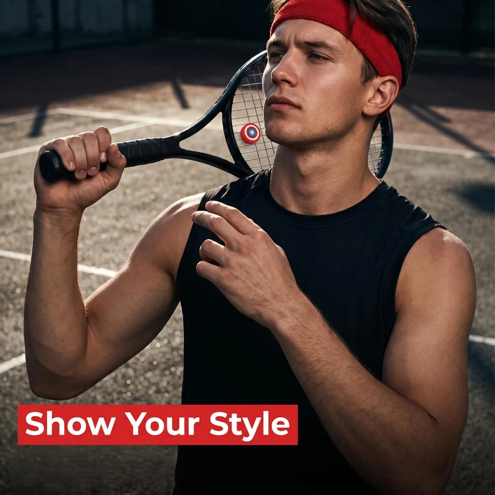 Cartoon personalized silicone tennis racket shock absorber anti-vibration shock absorber reduce impact sports tennis racket view 6