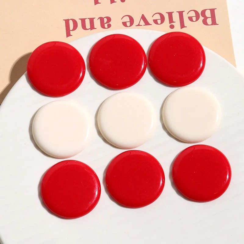 

Newest 50pcs/lot 32mm color print geometry rounds shape resin cabochon beads diy jewelry garment hair accessory