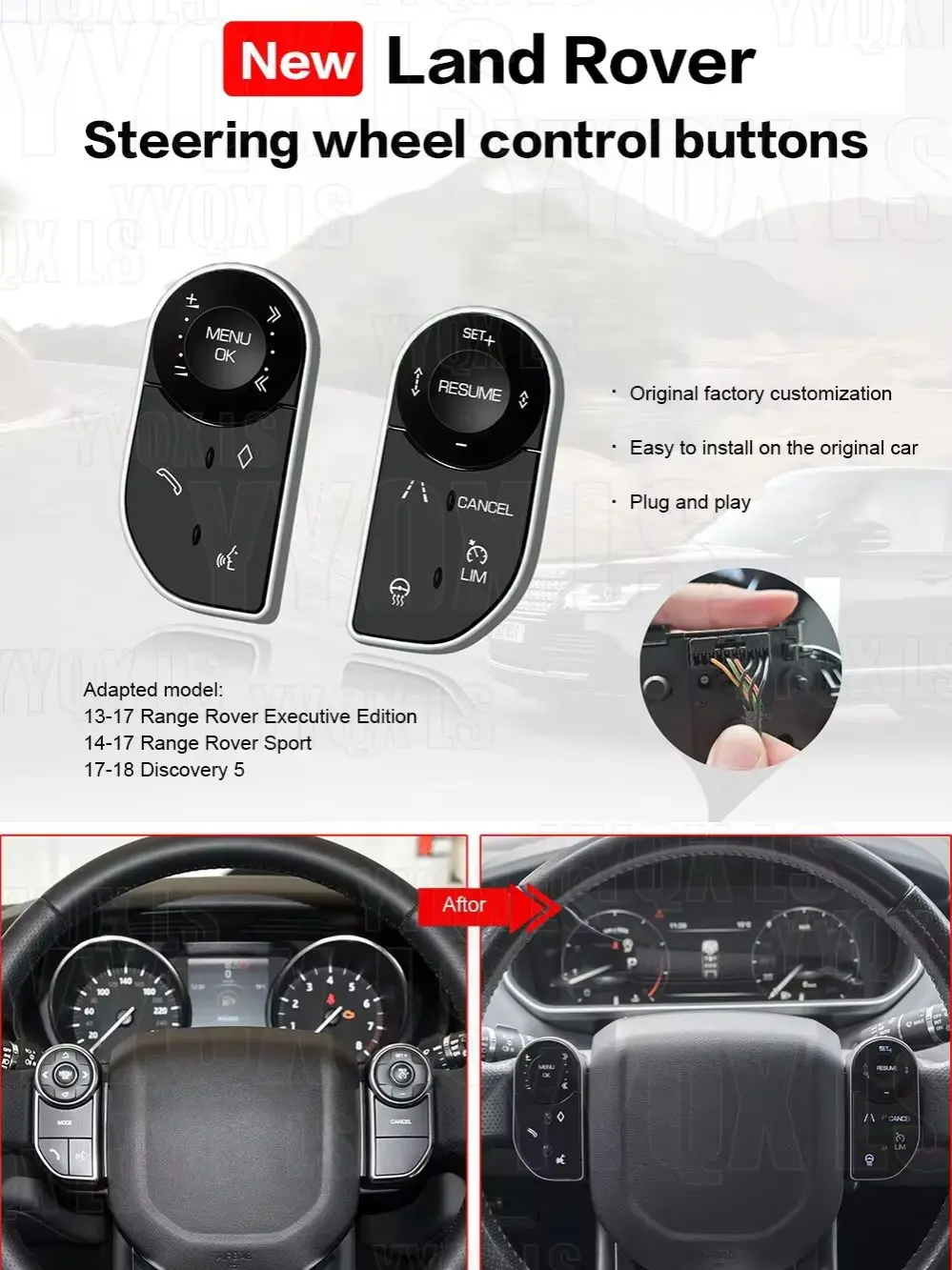 For Land Rover Steering Wheel Control Switch Button Compatible with For Range Rover and Discovery 5 Easy Installation Car access