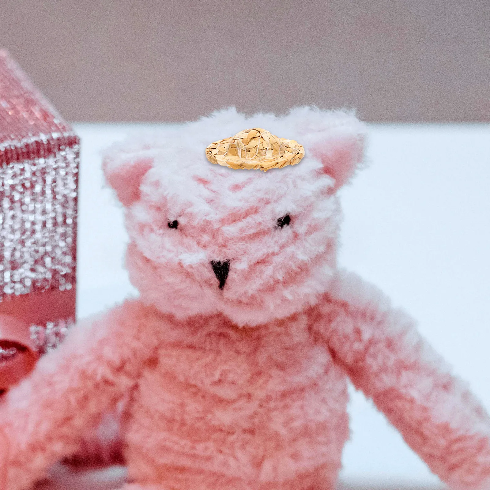 

10 шт. миниатюрных соломенных шляпок 4,3 см для ручного вязания, креативные плетеные шляпки-ведра для поделок, украшений и аксессуаров для одежды