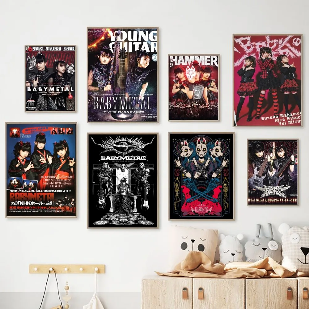 Babymetal Japanese Idol Group Poster Kraft Club Bar Paper Vintage Poster Wall Art Painting Bedroom Study Stickers