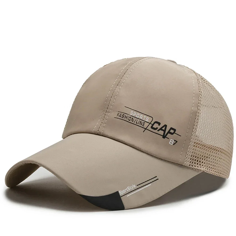 Gorra de béisbol de poliéster para hombre, gorro ajustable, transpirable, 56-60cm, 70g, para acampar, pescar y cazar