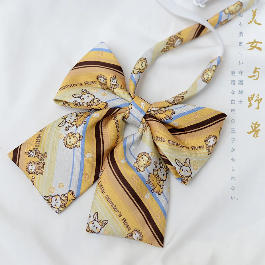 Anime Tie Accessories JK Uniform Yellow Rabbit Student Harajuku Kawaii Lolita Girl Women Gift Cosplay Prop