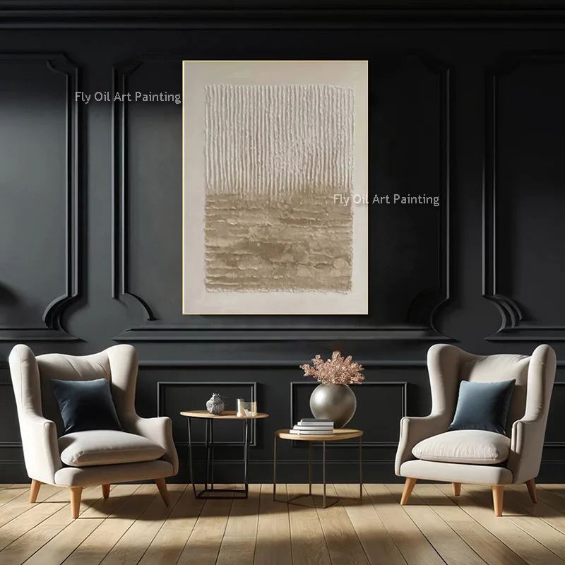 Abstract Set Of Two Popular Wall Art Handmade Large New Design Brown Beige Abstract Oil Painting On Canvas For Living Room Decor