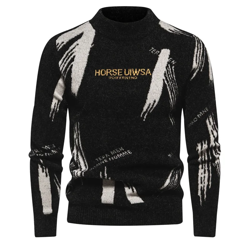 Men\'s New Imitation Sweater Soft and Comfortable Fashion Warm Knit Sweater Men Clothing