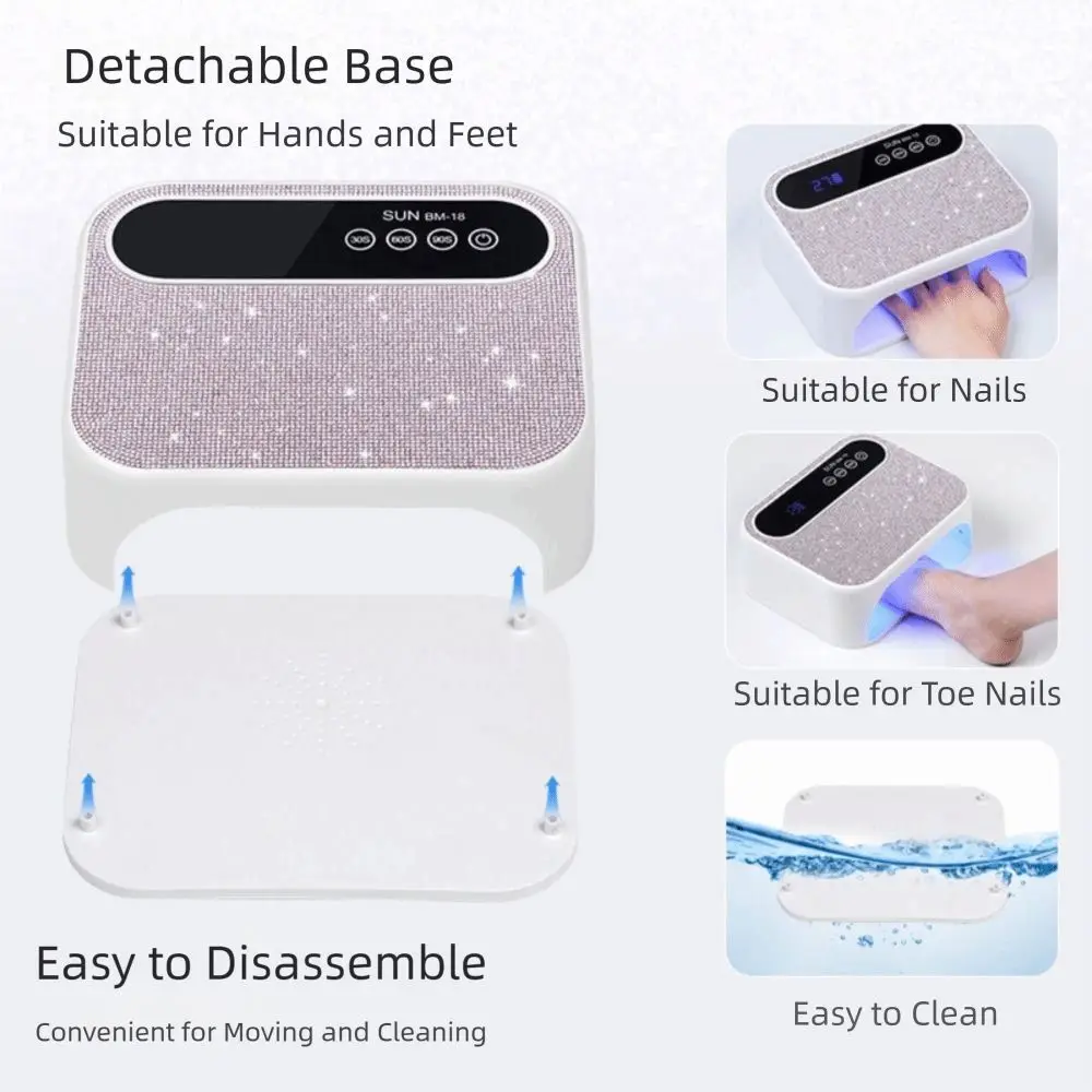 Portable Cordless UV Nail Lamp 42 LEDS Rechargeable UV LED Nail Light Fast Drying Auto Sensor UV Light Nail Art Dryer