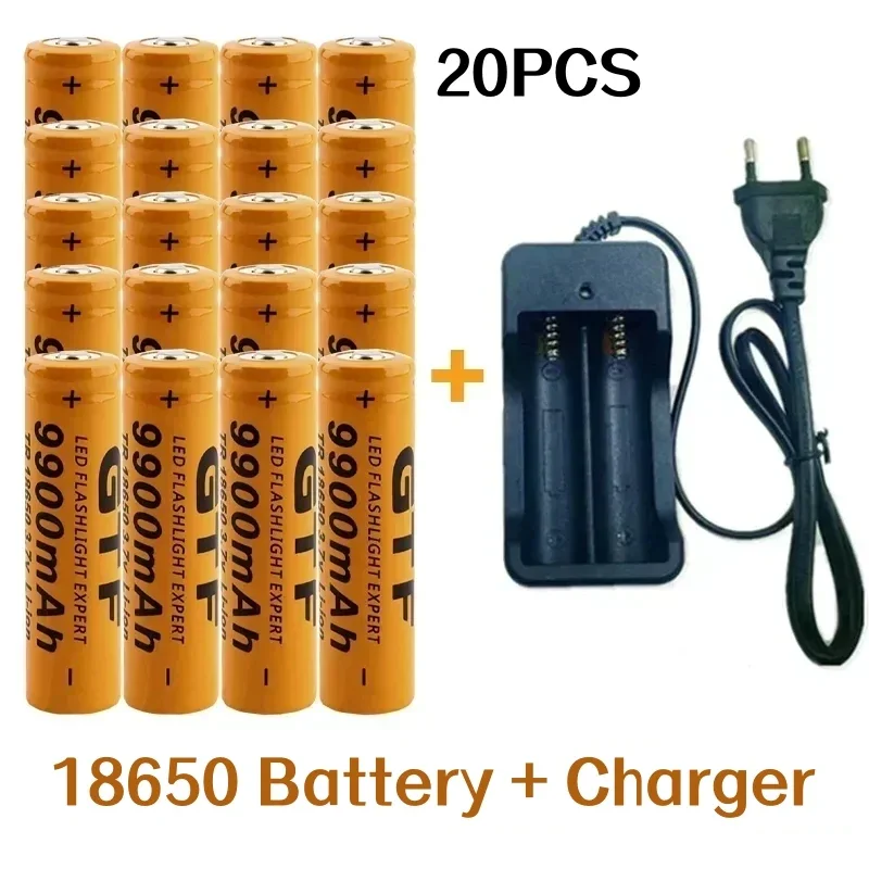 Rechargeable Li-ion Batteries with Charger, 9900mAh, 3.7V, 18650, 2024, Remote Control, Screwdriver, New, bestselling