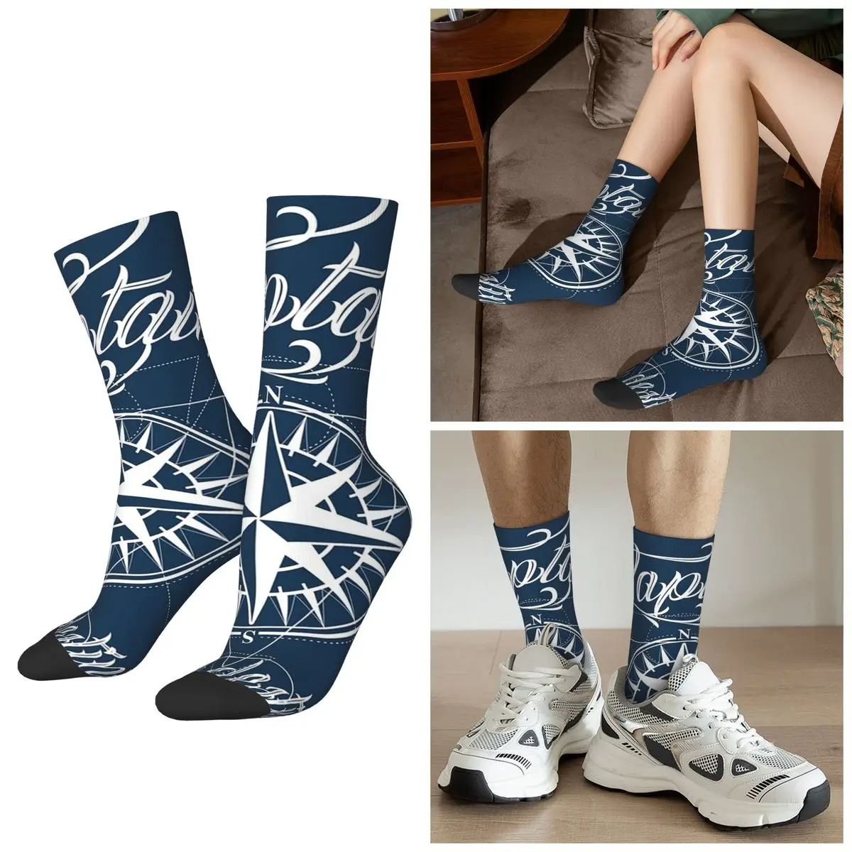 

Всесезонные носки с морским компасом и капитаном якоря, носки-лодочки в стиле Харадзюку, супер мягкие чулки для мужчин и женщин, подарки