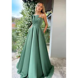 Formal Prom Dress Draped Spaghetti Strapless Floor Length Sleeveless Sweep Train Custom Made Vestidos Special Occasion Gown 2024