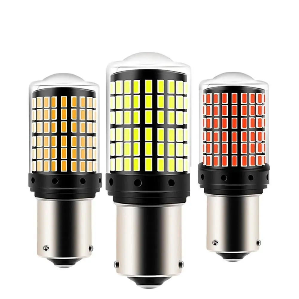 2PCS 1156 BA15S P21W BAU15S PY21W 7440 W21W P21/5W 1157 BAY15D 7443 3157 LED Bulbs 144smd CanBus Lamp Reverse Turn Signal Light