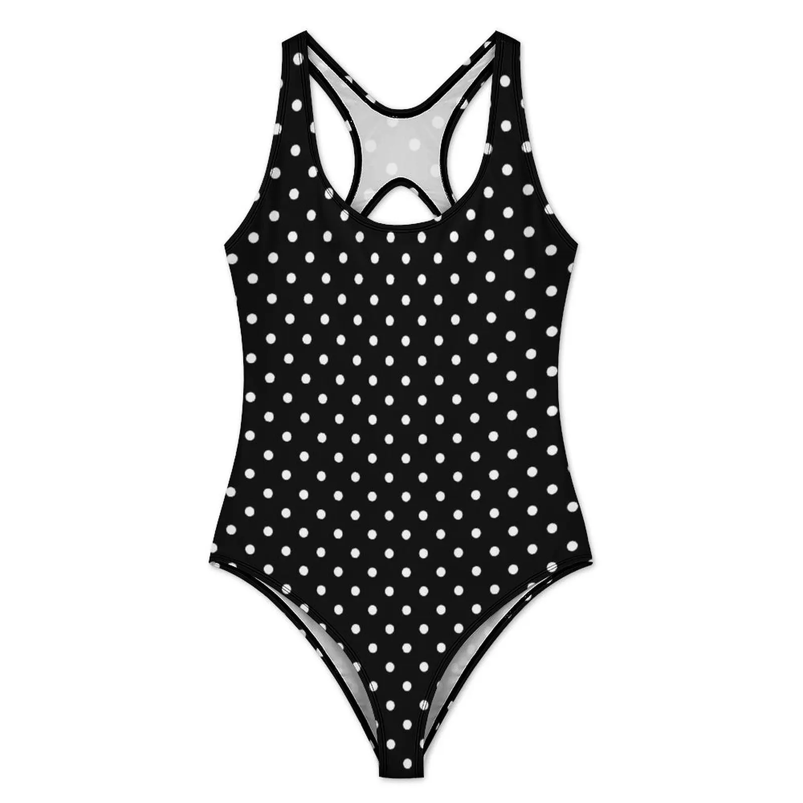 White Polka Dot Swimsuit Black and White Push Up Swimwear One-Piece Surfing Bathing Suits Swimsuits Sexy Graphic Beachwear