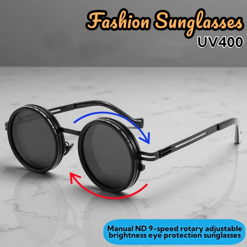 

ND9 Gear Rotating Adjustable Brightness Polarized Sunglasses Exquisite Luxury UV400 Resistant Women and Men Shades Glasses