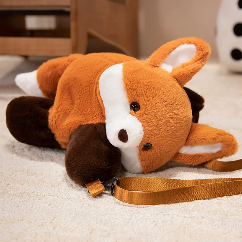50cm adorável dos desenhos animados anime raposa pequeno panda bonecas de pelúcia mochila bonito brinquedos animais sacos de pelúcia presentes de aniversário das crianças