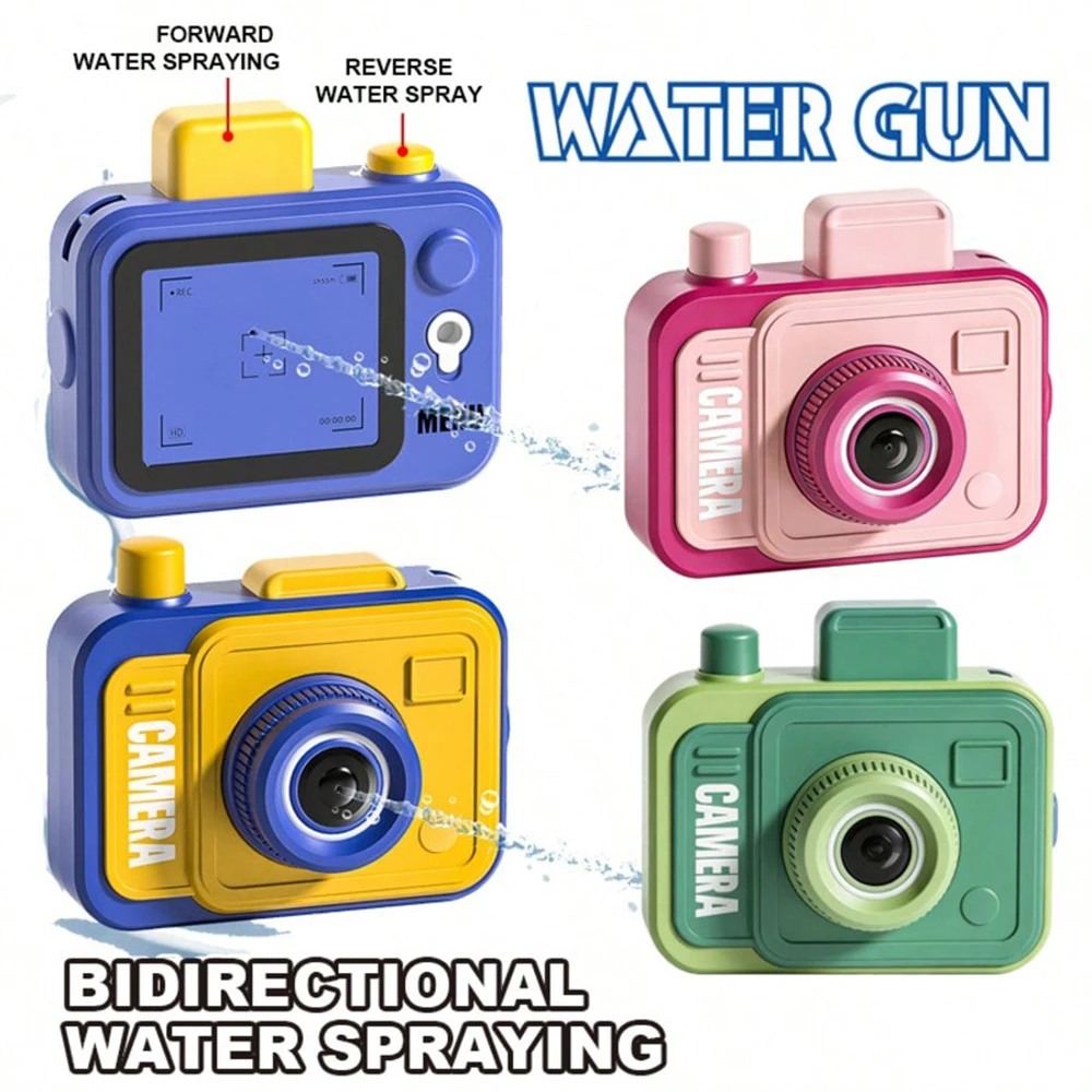 Double-Sided Squirt Toy Retro Camera Water Gun with Front & Rear Nozzles, Fun Prank Shooter for Summer Pool Beach Party Favors