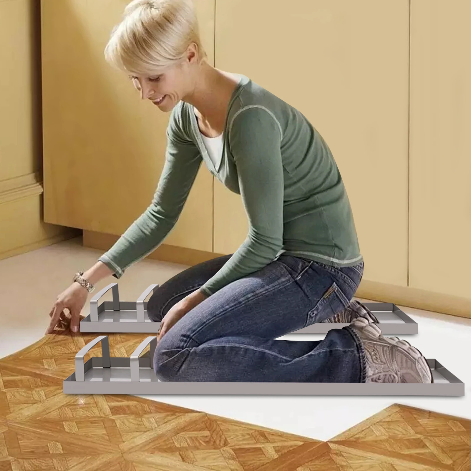 

Stainless Steel Kneedboards Construction Cement Knee Board Pair Kneeler Board Work Tools for Finishing Concrete