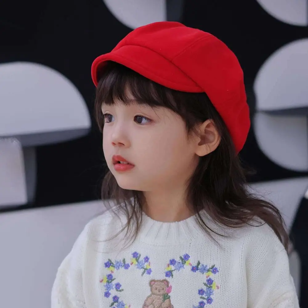 

Autumn Winter Woolen Baby Beret Hat Soft Warm Children Newsboy Cap Cute Painter Hat Boys Girls
