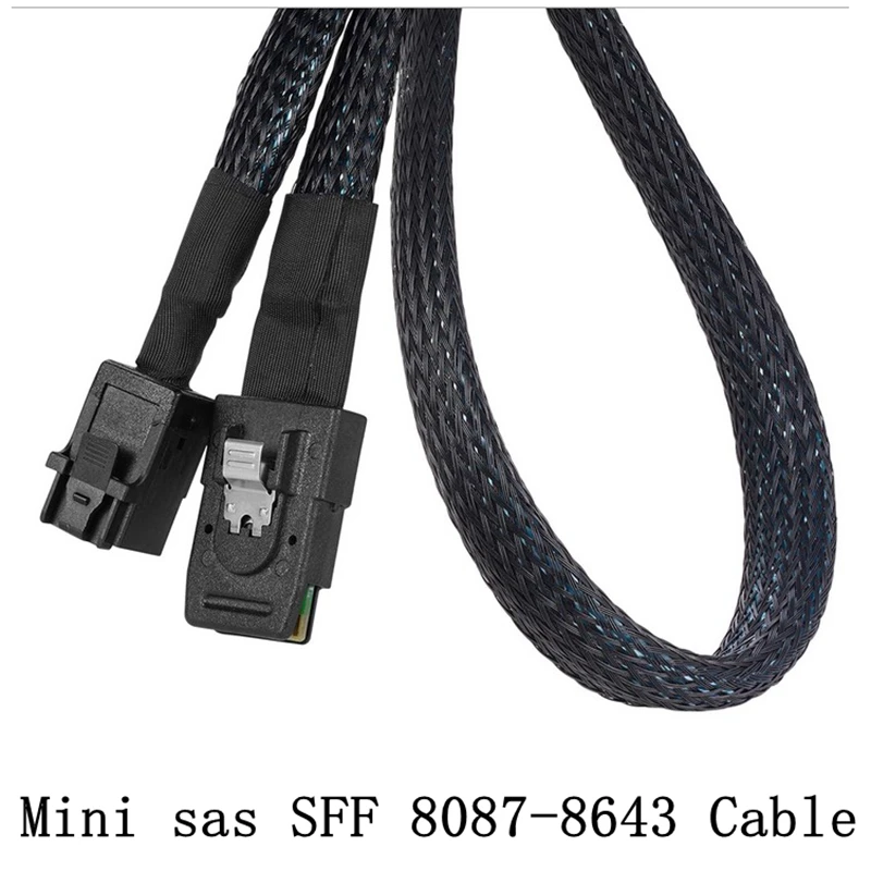 1M 0.5M MINI SAS 8643 To SFF 8087 HD Built-in Server Data Cable Mini-sas HD SFF-8643 Data Server Hard Disk Raid Cable 50cm 100cm