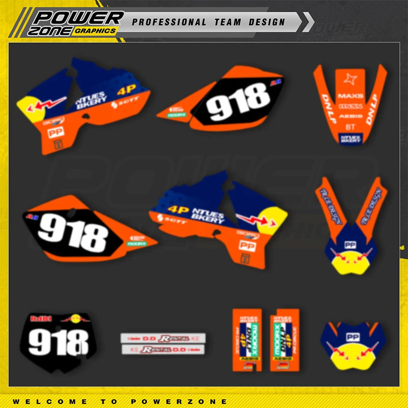 

PowerZone Custom Team Graphics Backgrounds Decal Stickers Kit For KTM 2002 2003 2004 2005 2006 2007 2008 SX50 01