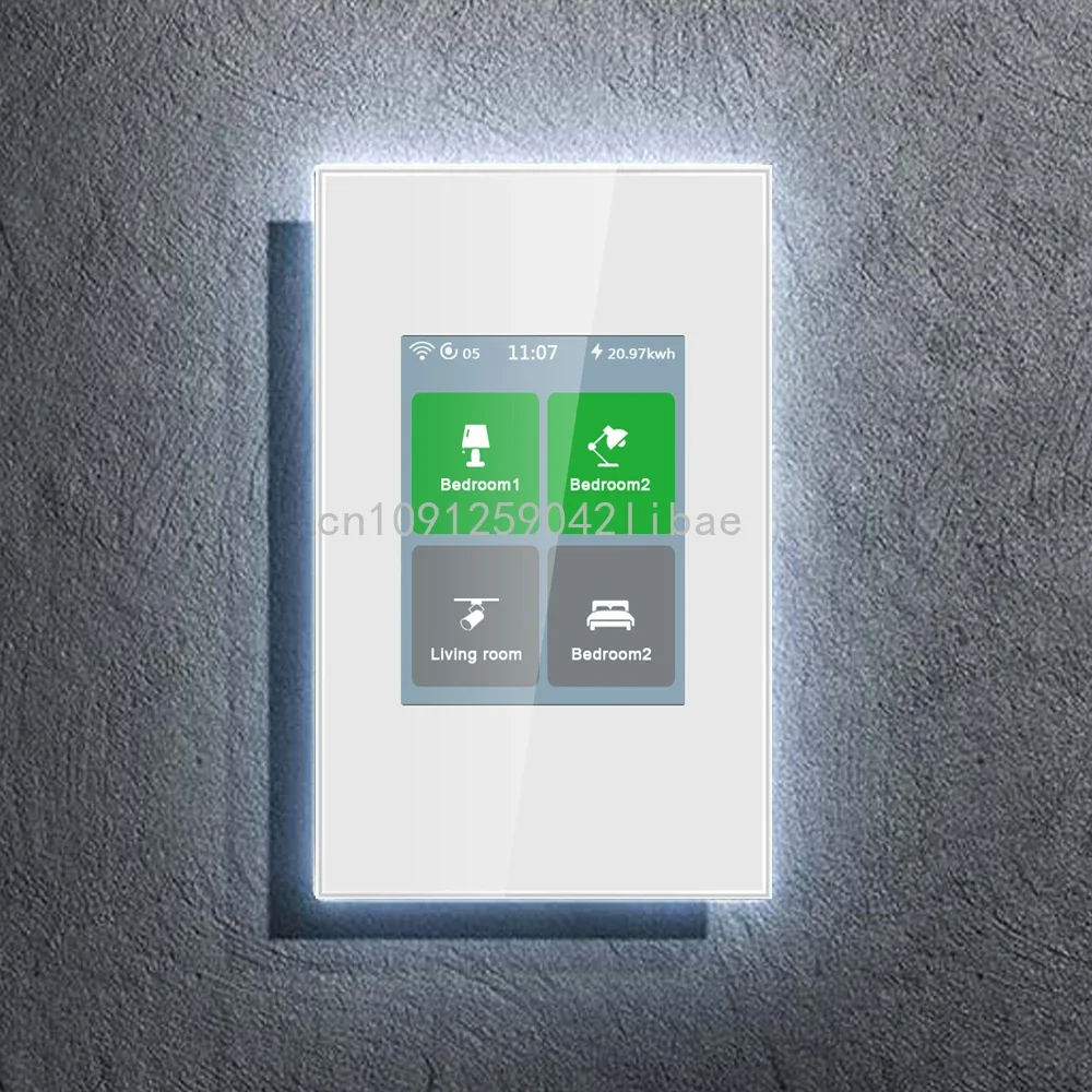 Best Sell Smart Home Automation Tuya WiFi LCD Touch Panel Smart Switch 4 Gang Light Support Voice Control Google Alexa Siri