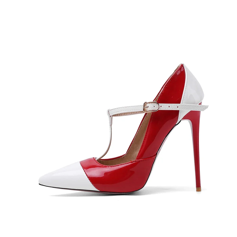 Spring New Glamour Black White Women Wedding Pumps Spike High Heels Lady Dress Shoes Plus Big Size 43 45 47