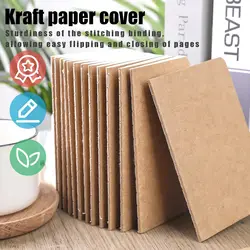 24PCS Kraft Notebooks, 3.5x5in Pocket Notebooks Blank Paper Small Pocket Journal Notepads  for School Office Home Travel Gifts