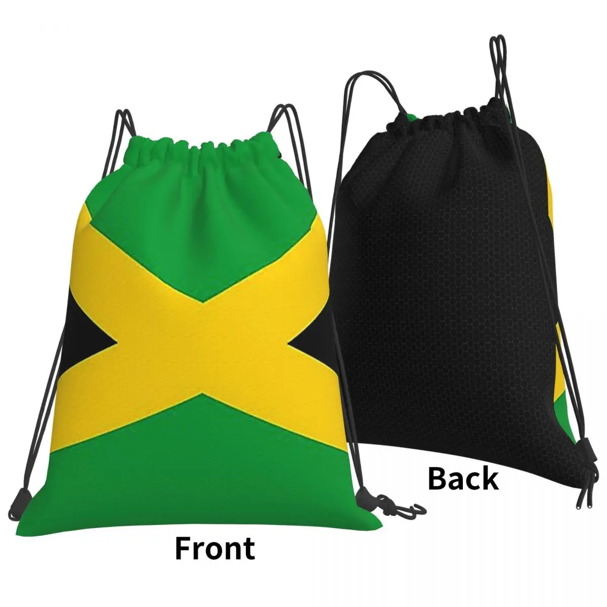 Flag Of Jamaica Jamaican Flag Backpacks Multi-function Drawstring Bundle Pocket Shoes Bag Book Bags for Travel School