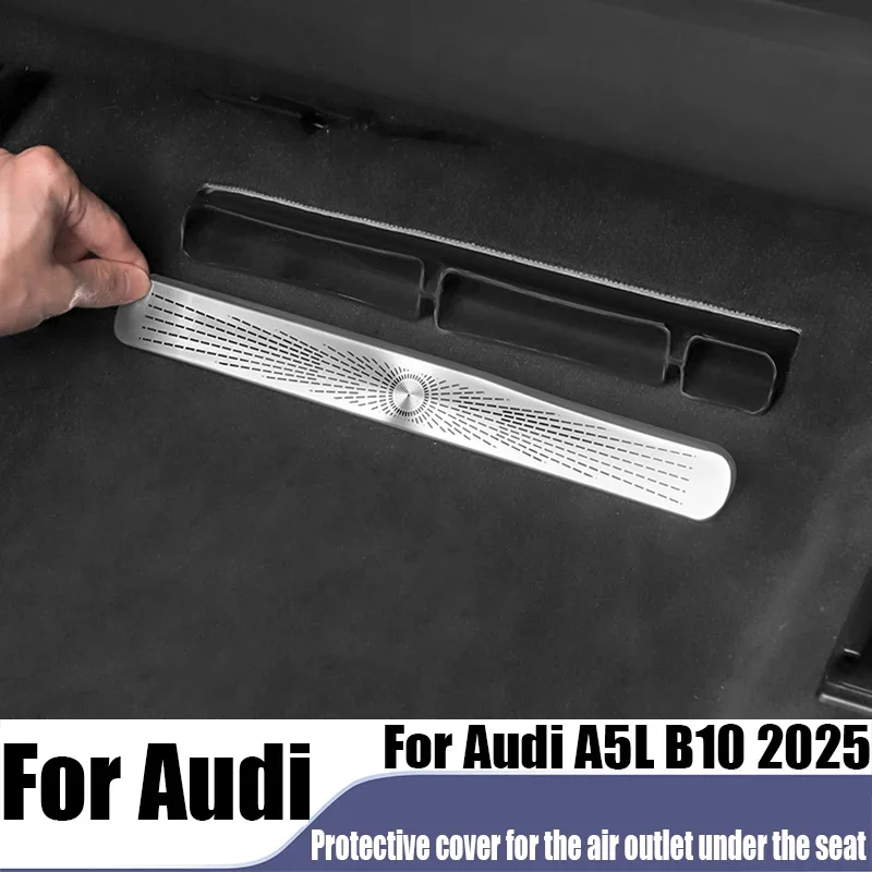 For Audi A5L B10 2025 stainless steel seat under air outlet protective cover automotive interior decoration products dust-proof