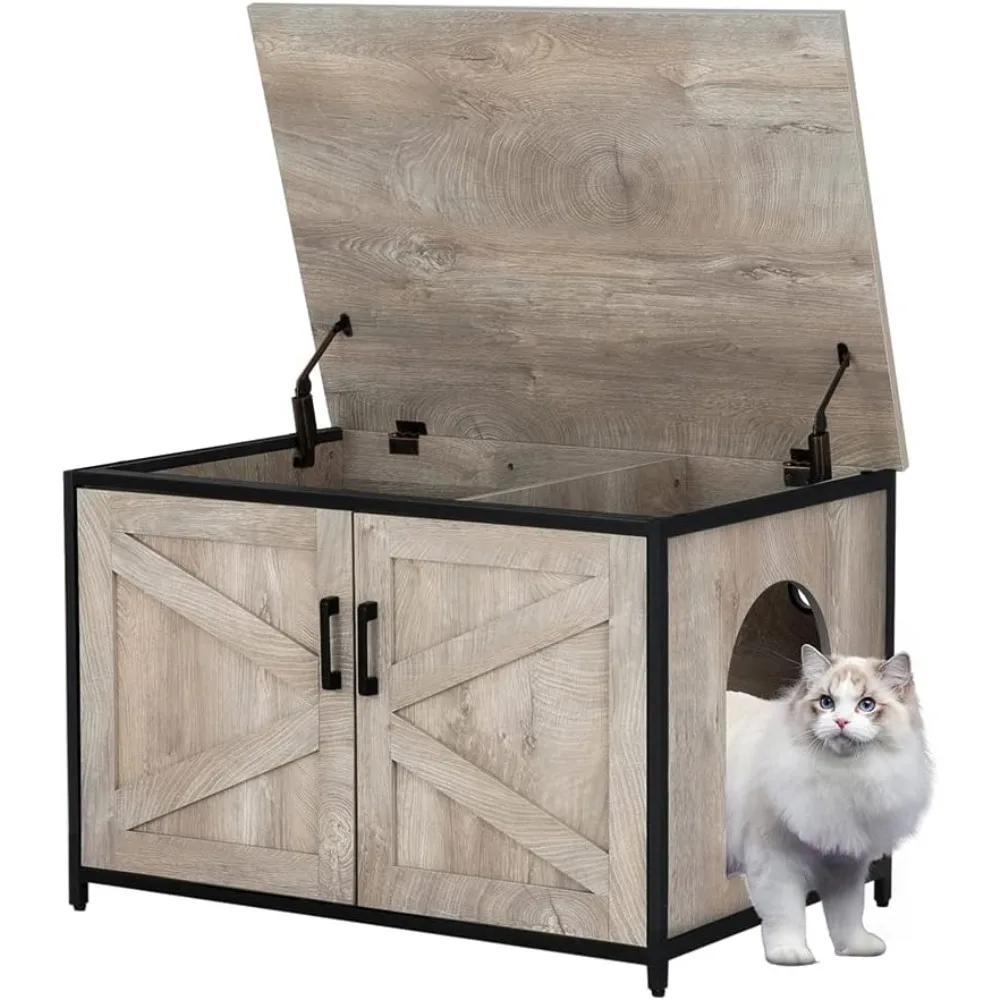 

Extra Large Cat Litter Box Enclosure Furniture with Top Opening,Washroom for Cats, Automatic Litter Box Cover and Hidden Cat Box