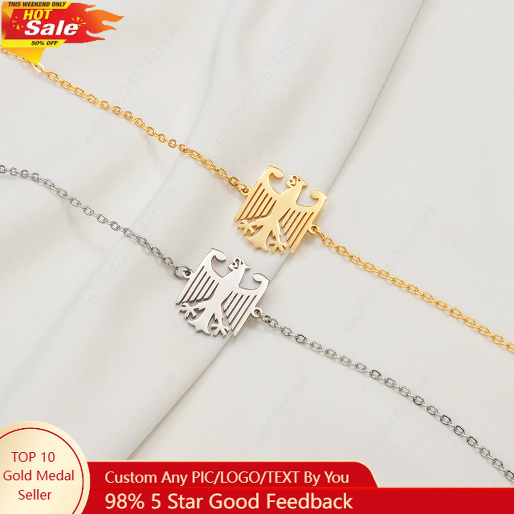 

Anniyo Germany Eagle Bracelet for Women Girls Deutschland Jewelry Stainless Steel German Charm Bangle #541562