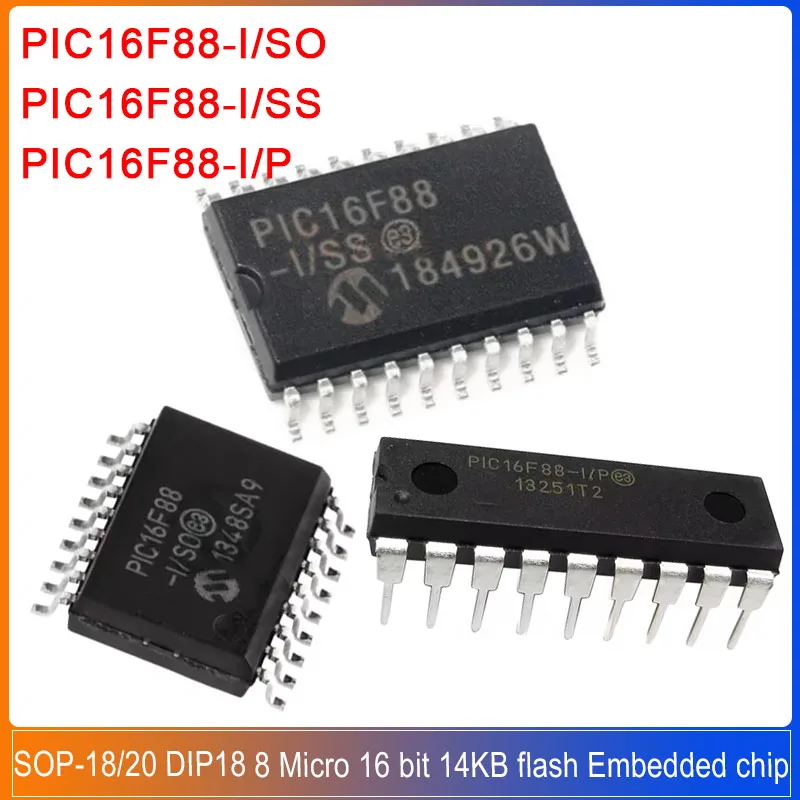 PIC16F88-I/SO PIC16F88-I/SS PIC16F88-I/P SOP-18/20 DIP18 PIC16F88 8 Micro 16 bit 14KB flash memory Embedded microcontroller chip