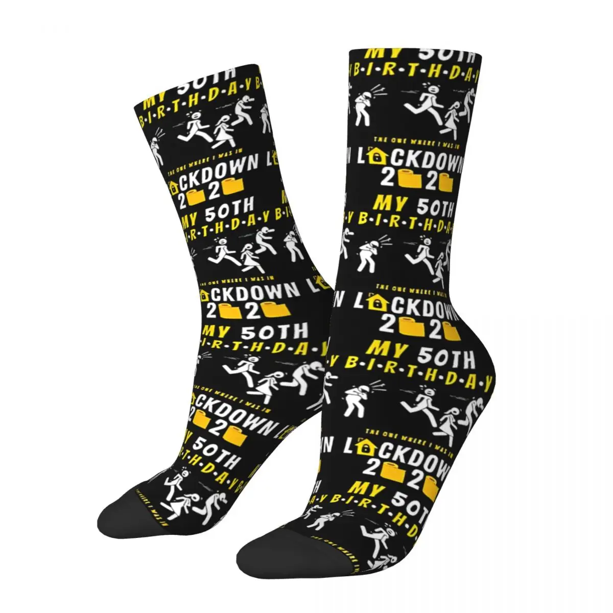 The One Where I Was In Lockdown 50th Birthday Socks Male Mens Women Summer Stockings Printed