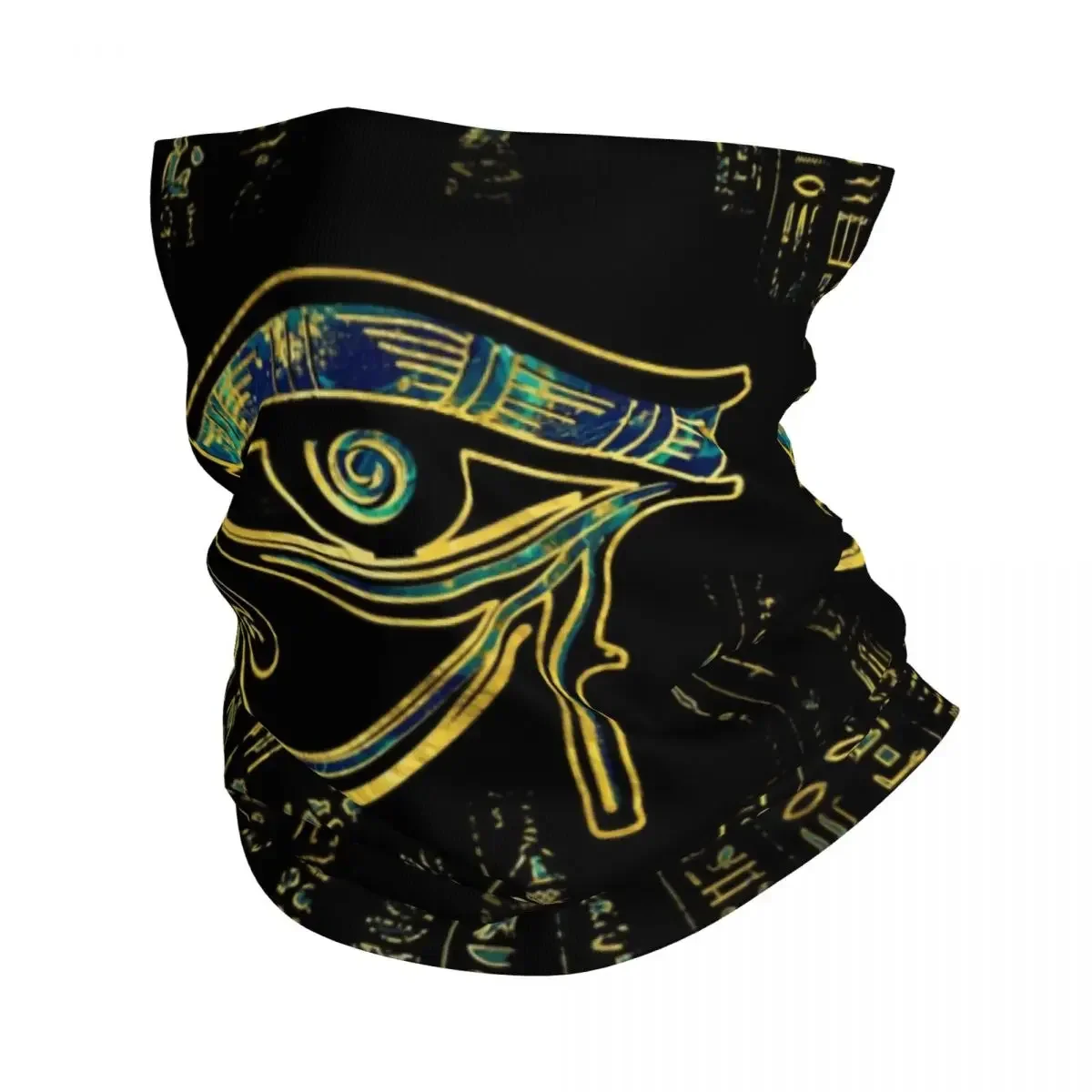 Ancient Egyptian Hieroglyphs Bandana Neck Gaiter Windproof Face Scarf Cover Women Men Egypt Eye of Horus Headwear Tube Balaclava