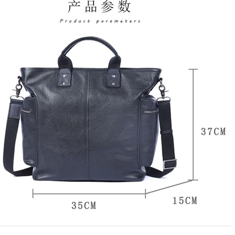 15 Inch Designers Handmade Vegetable Tanned Cowhide Men's Black Briefcase Genuine Leather Women Large Capacity Laptop Handbag