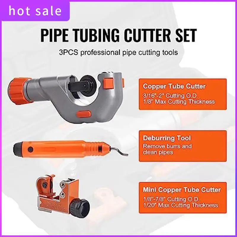 

3 Piece Heavy Duty Pipe Cutter Set 3/16-2Inch O.D. Copper Pipe Cutter,1/8-7/8Inch O.D. Fit For Copper,Aluminum