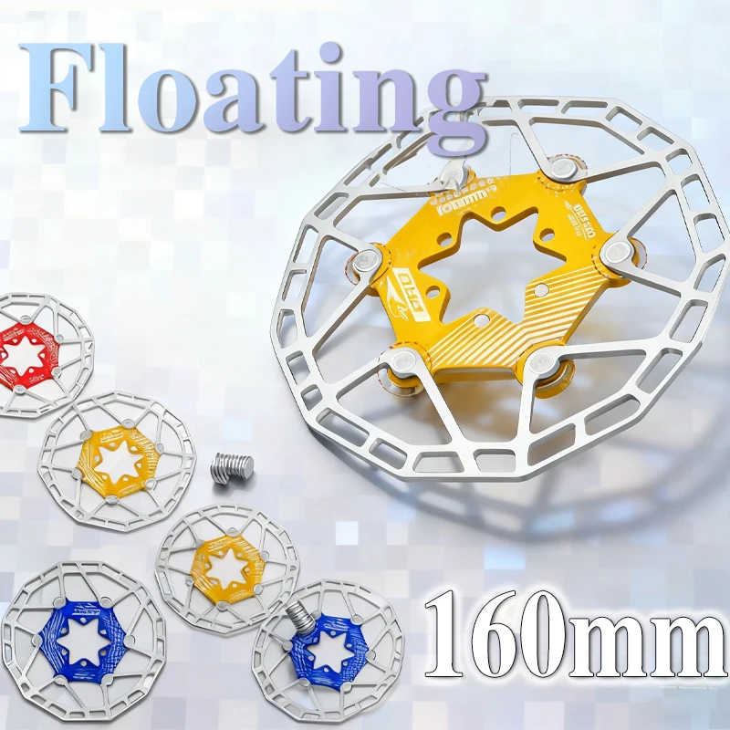 

160 мм, 6 винтов, тормозной диск, красный, черный, золотой, велосипедный дисковый ротор, 6 болтов, легкие диски с плавающим охлаждением для горного велосипеда Mtb