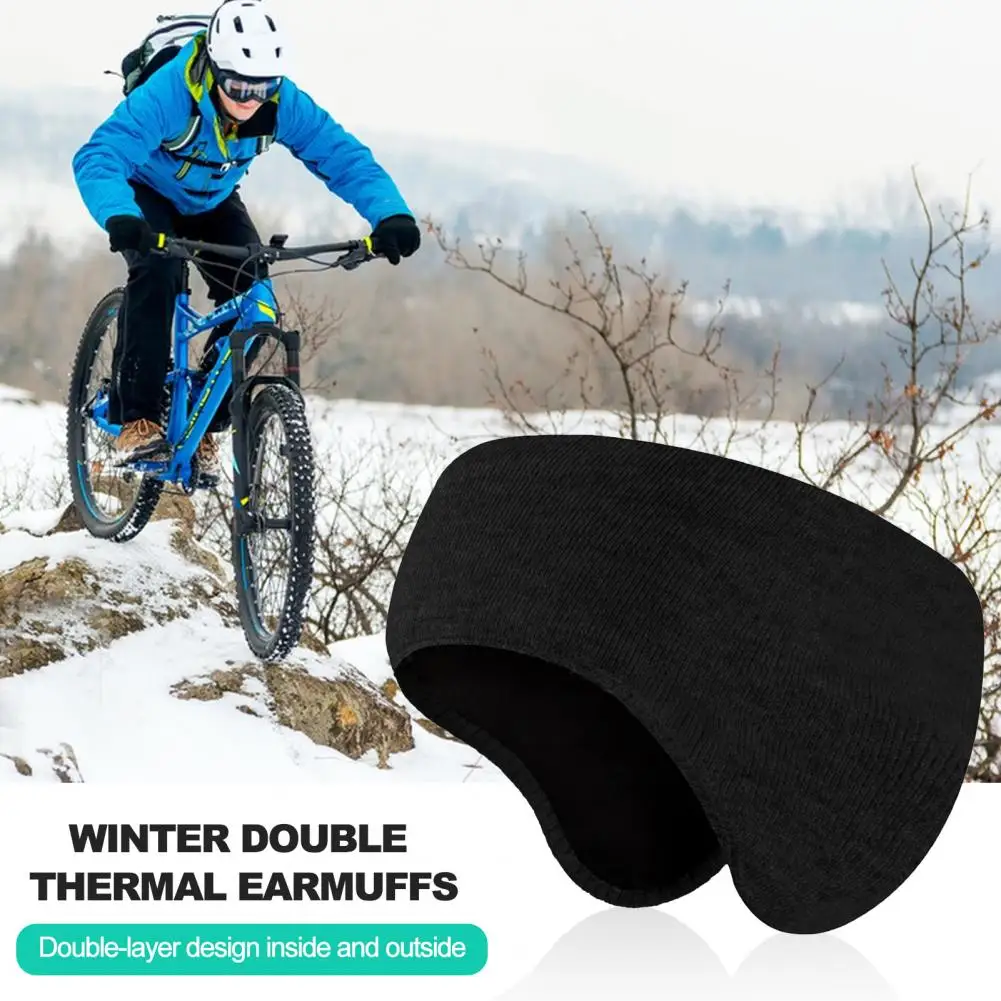 Ear Warmers Headband Winter Foldable Ear Muffs Elastic Cycling Hiking Skiing Ear Warmers Headband Soft Fleece Lined Running Gear