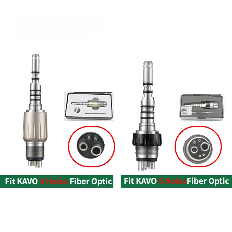 

Dental Quick Coupler Coupling Adaptor Fit KAVO 4/6 Holes Fiber Optic High Speed Handpiece with LED Adaptor