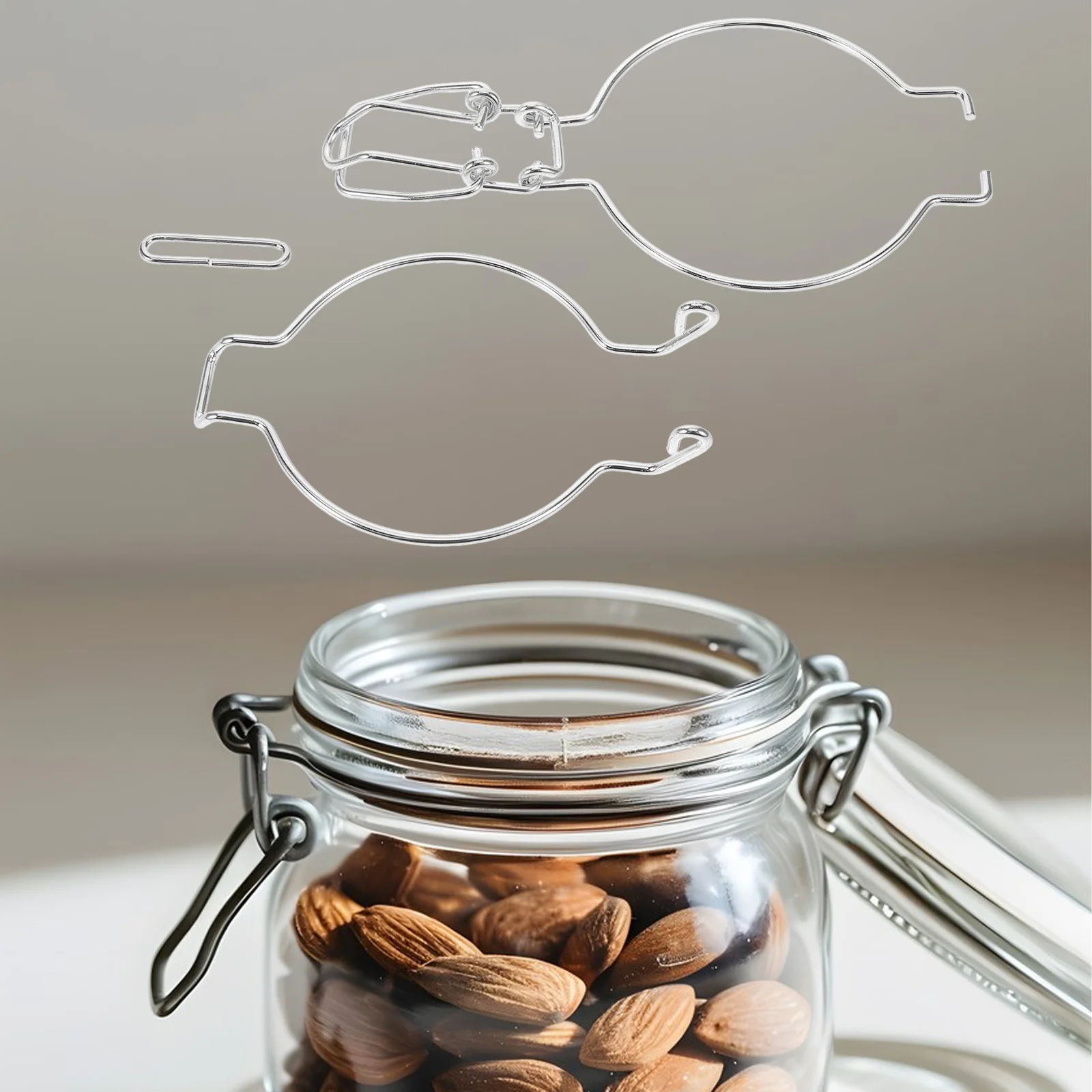 

15Pcs Wire Lock Sealed Jar Buckle Stainless Steel Metal Fasteners Glass Container Accessories Leak Proof Clips Kitchen Lunch Box