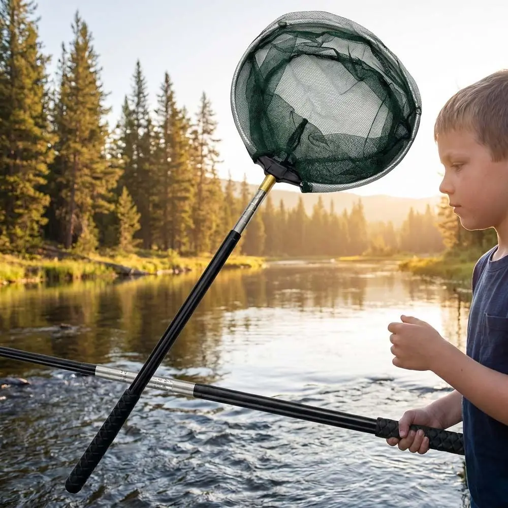 Stainless Steel Telescopic Butterfly Net Fast Folding Extendable Handle Flying Animals Capture Net Telescopic Manual Nets