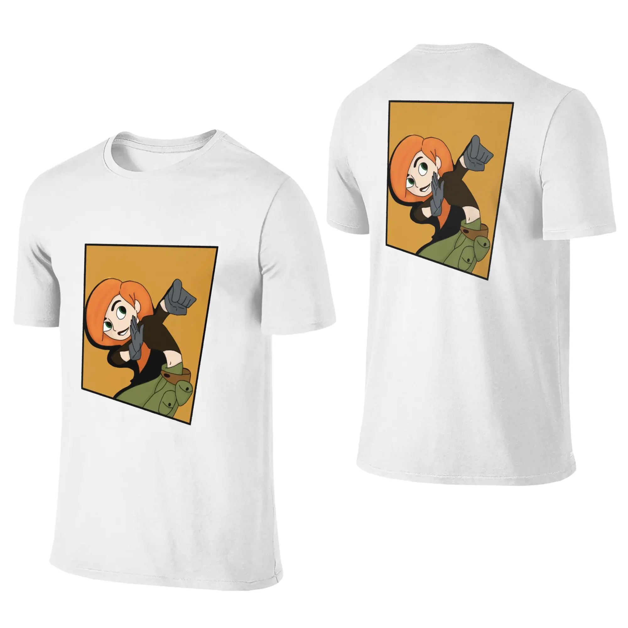 100% Cotton Kim Possible - Comic Panel Style T-Shirt Men's Double Sided T Shirt Men Round Neck Summer Shirts Tops Oversized
