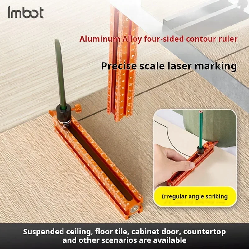Contour woodworking measuring gauge Irregular arc ruler Multifunctional Cabinet door installation positioning tool