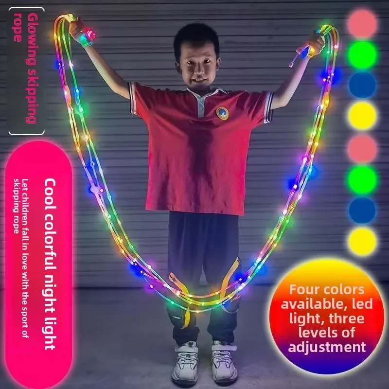 Glow Jump Rope for Kids Night Outdoor LED Light Up Rope Neon Colorful Rope for Party