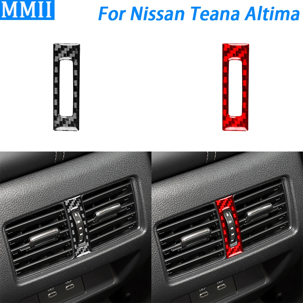 

For Nissan Teana Altima 2019-2024 Carbon Fiber Rear Air Outlet Knob Panel Trim Cover Car Interior Decoration Accessories Sticker
