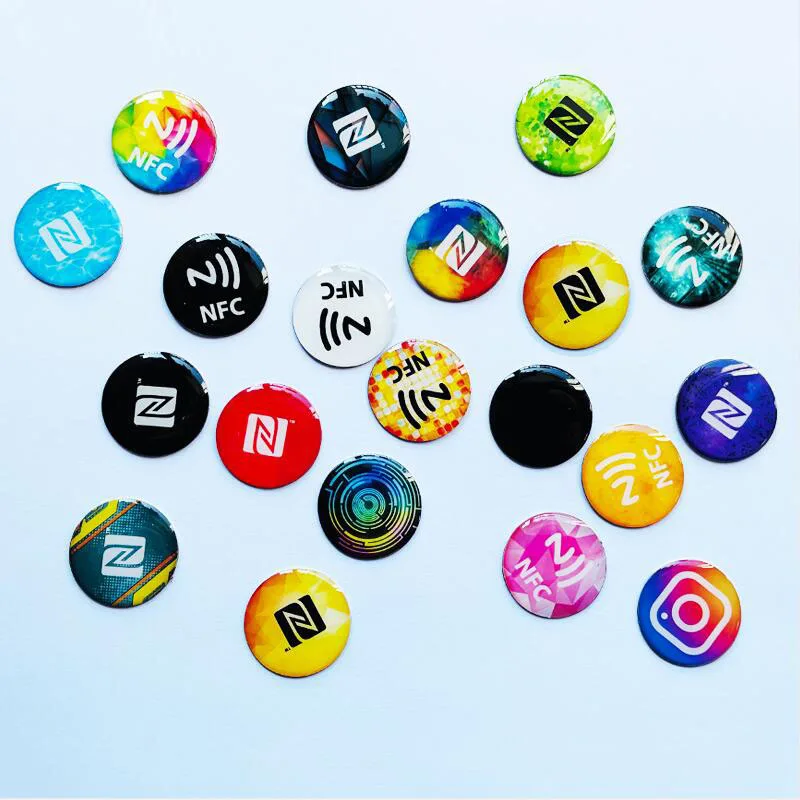 25mm waterproof epoxy nfc tags sticker social media sharing mobile phone sticker nfc tag