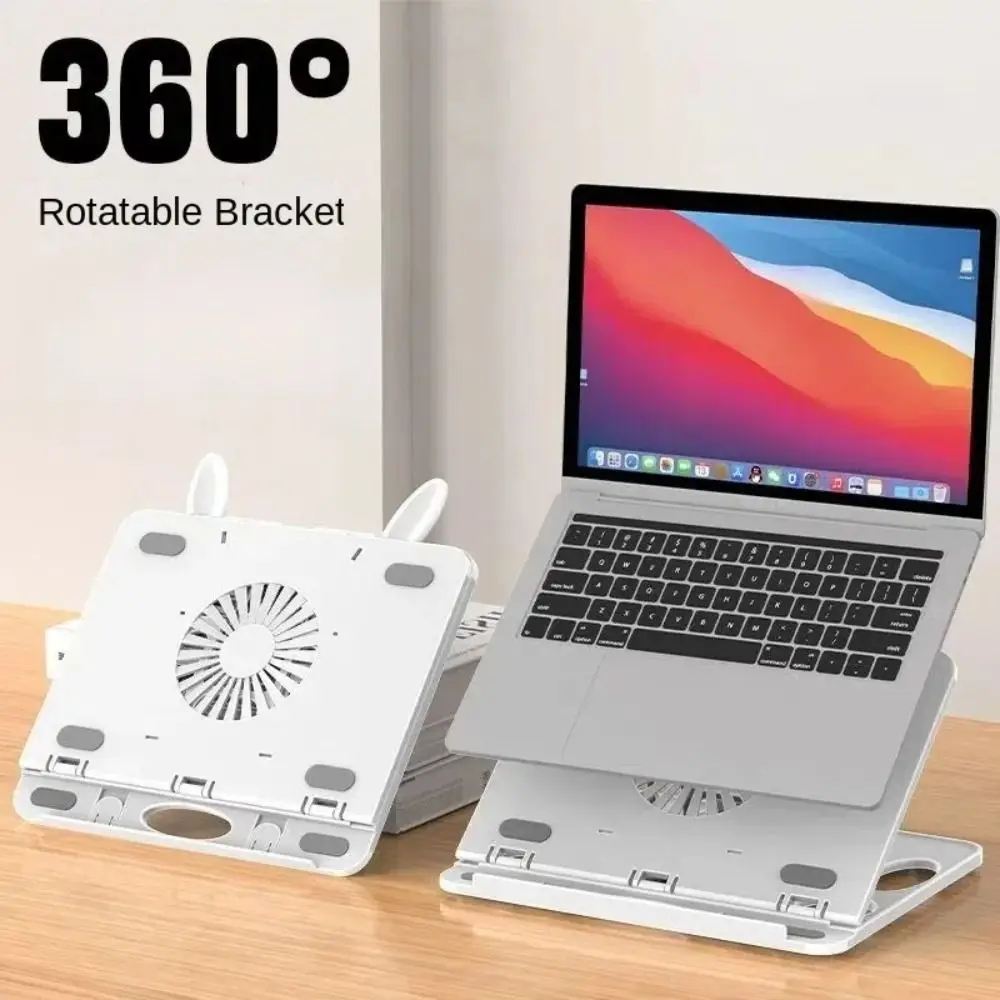 Dobrável Laptop Riser Stand, Suporte para Notebook, Anti-Slip Cooling Rack, Suporte para Tablet ABS, 8 Graus, 360 ° Ajustável, Novo