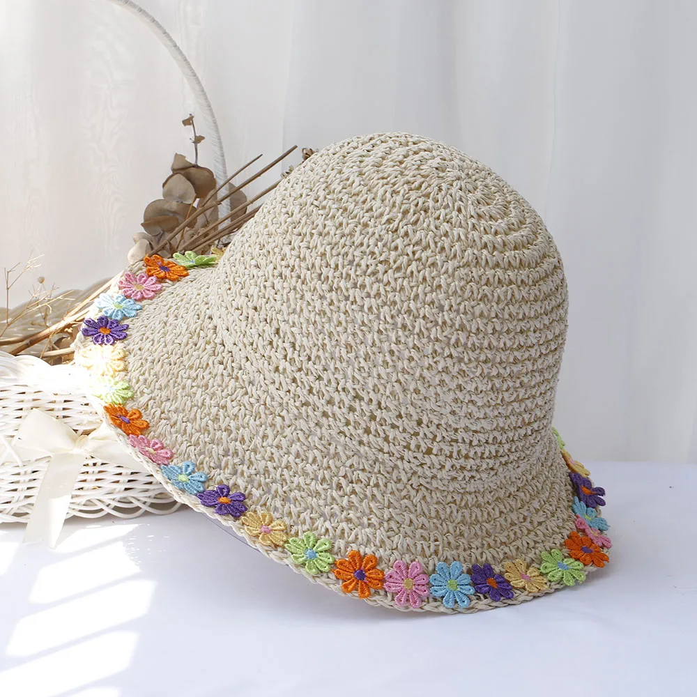 2024 New fashion Foldable bucket hat UV Protection sun hat For Beach,Travel And Vacation handmade straw hat