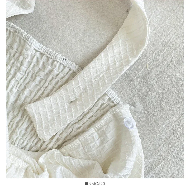 Atasan Wanita Seksi Model Halter Tanpa Tali Bahu, Desain Lipit Elastis, Tank Top Musim Panas Kancing Belakang Terbuka, Crop Top Pantai