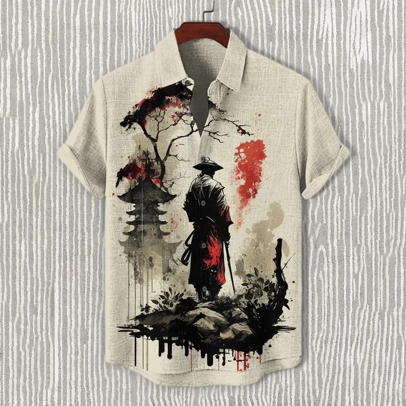 Vintage octopus Graphic Beach Shirt For Men Marine Animal 3D Print Hawaiian Shirts Summer Vacation Loose Short Sleeve Clothing