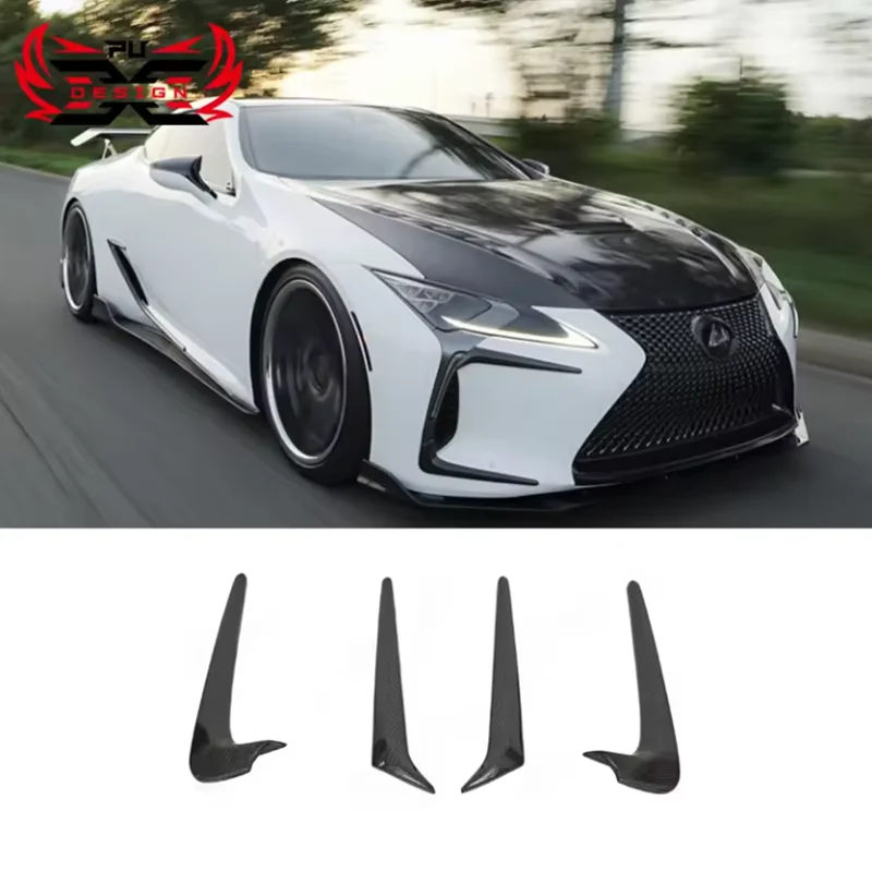 For Lexus LC500 LC500H Dry Carbon Fiber Front Canards Front Bumper Splitter Body kit